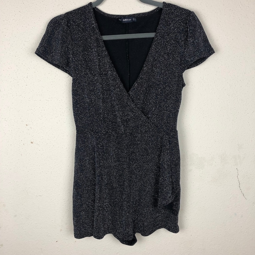 Zara Jumper/ Romper | black & silver shimmer